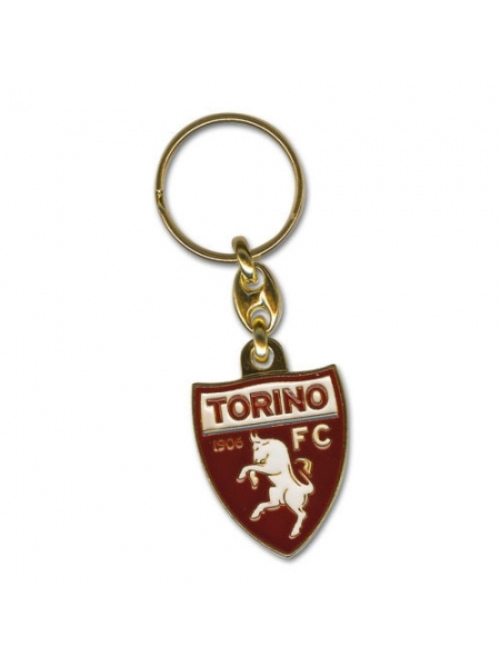Portachiavi dorato in metallo smaltato con logo ufficiale TORINO FC